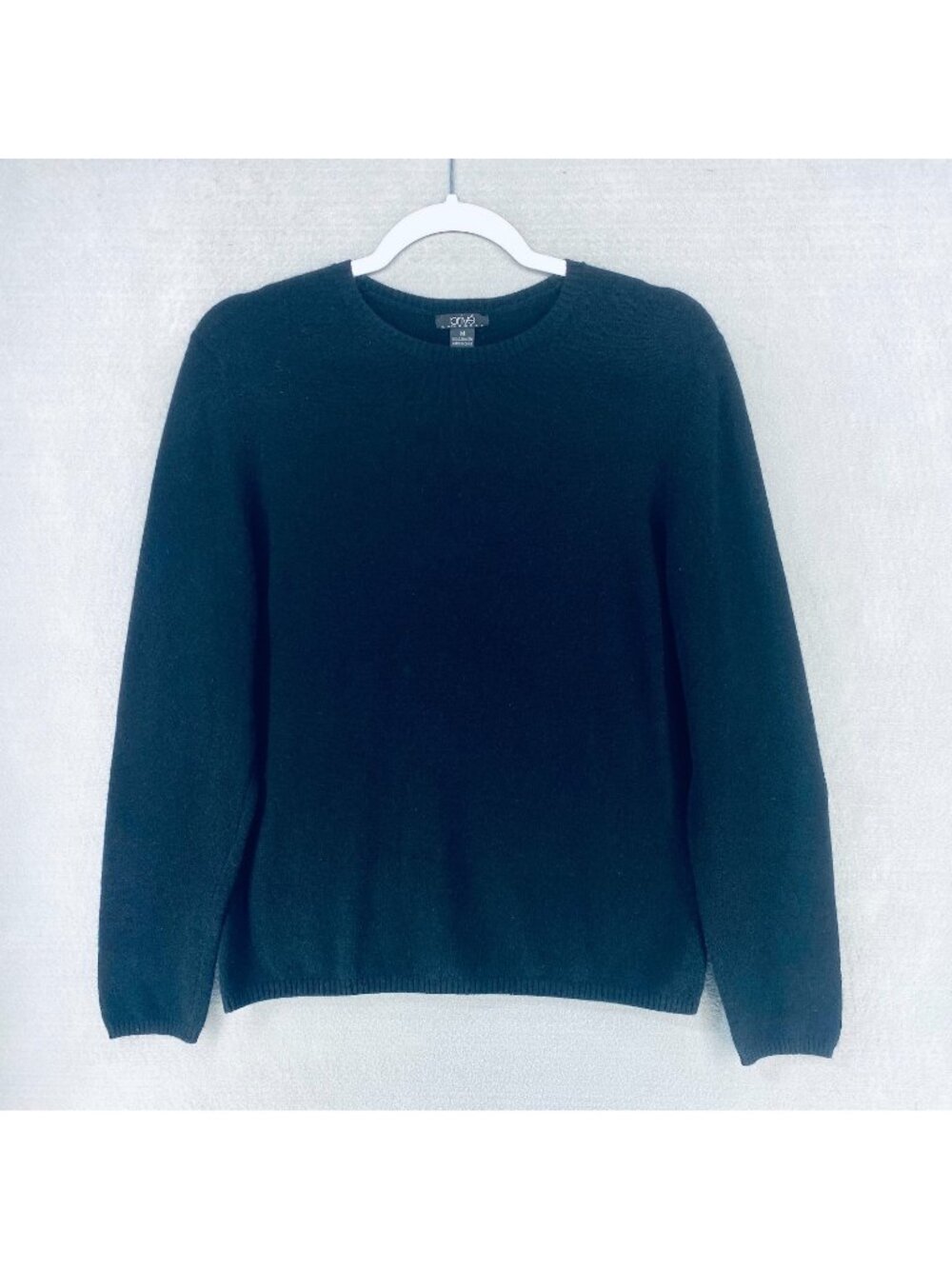 Prive Cashmere Sweater Womens M Black Knit Pullover Minimalist Goth
